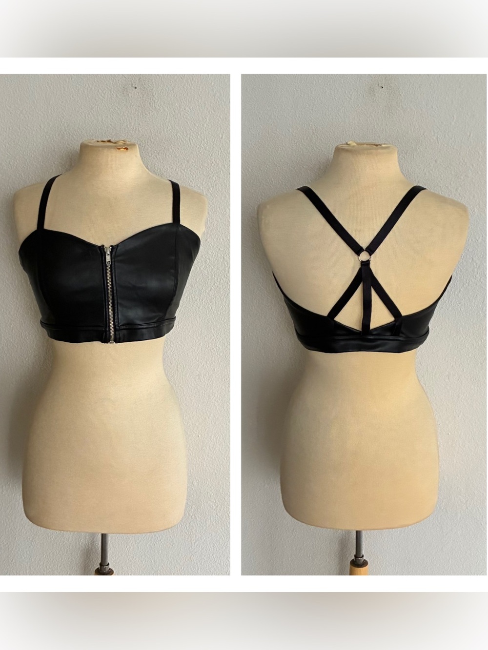 Blackmilk faux leather crop top
